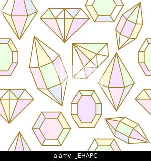 Diamond gem shape seamless pattern. Stock Vector