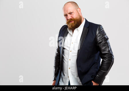 Brutal man with ginger beard Stock Photo