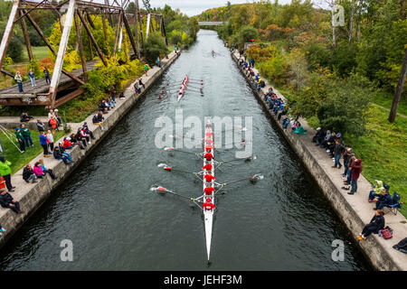 Head of the Trent rowing regatta on Trent River; Peterborough, Ontario, Canada Stock Photo