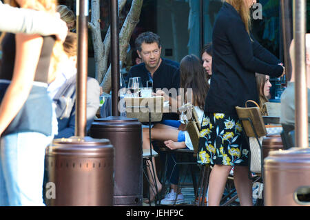 Dominic West Out For Dinner With Wife And Children.  Featuring: Dominic West Where: Beverly Hills, California, United States When: 26 May 2017 Stock Photo