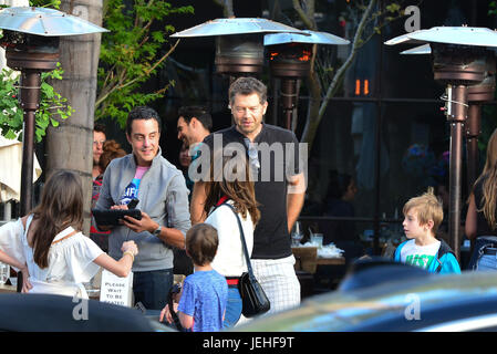 Dominic West Out For Dinner With Wife And Children.  Featuring: Dominic West Where: Beverly Hills, California, United States When: 26 May 2017 Stock Photo