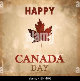 Happy Canada Day retro card in vector format. Stock Vector