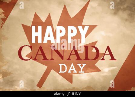 Happy Canada Day retro card in vector format. Stock Vector
