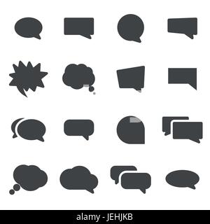 Vector black speech bubbles icons set on white background Stock Vector