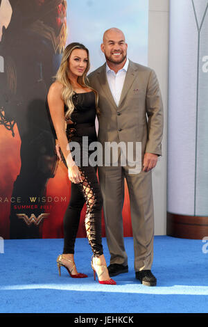 Wonder Woman Los Angeles Premiere at the Pantages Theater on May 25, 2017 in Los Angeles, CA  Featuring: Amber Nichole Miller, Tito Ortiz Where: Los Angeles, California, United States When: 26 May 2017 Stock Photo