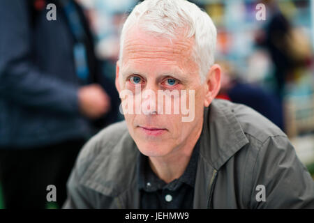 Matthew Carr, writer, journalist and broadcaster, author of 'Blood and Faith: the Purging of Muslim Spain '  , appearing at the 2017 Hay Festival of Literature and the Arts, Hay on Wye, Wales UK Stock Photo