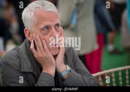 Matthew Carr, writer, journalist and broadcaster, author of 'Blood and Faith: the Purging of Muslim Spain '  , appearing at the 2017 Hay Festival of Literature and the Arts, Hay on Wye, Wales UK Stock Photo