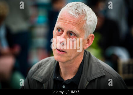 Matthew Carr, writer, journalist and broadcaster, author of 'Blood and Faith: the Purging of Muslim Spain '  , appearing at the 2017 Hay Festival of Literature and the Arts, Hay on Wye, Wales UK Stock Photo