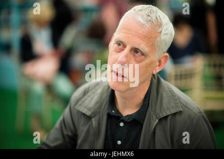 Matthew Carr, writer, journalist and broadcaster, author of 'Blood and Faith: the Purging of Muslim Spain '  , appearing at the 2017 Hay Festival of Literature and the Arts, Hay on Wye, Wales UK Stock Photo