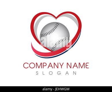 Love baseball logo Stock Vector