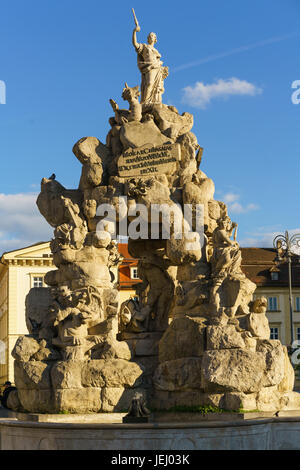 View of historical statue in Zelny trh square, city Brno czech republic . Stock Photo