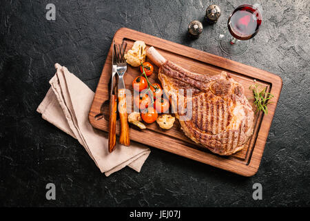 grilled tomahawk beef steak Stock Photo