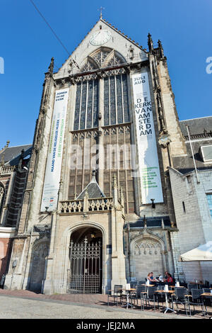 AMSTERDAM-AUG. 19, 2012. New Church Amsterdam. It is a 15th-century church, located on Dam Square, next to the Royal Palace. Stock Photo