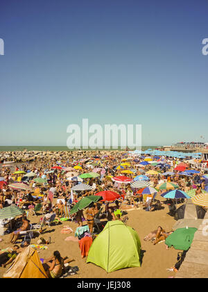 Crowded Beach Stock Photo