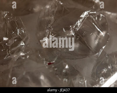 close up texture and pattern and detail of clear unpopped unused bubble wrap packaging Stock Photo