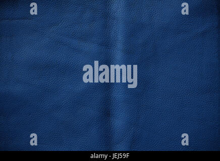 Surface and detail of blue leather. Stock Photo