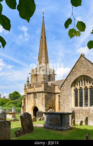 St Michaels and All Angels parish church, Stanton, Cotswolds Village, UK Stock Photo