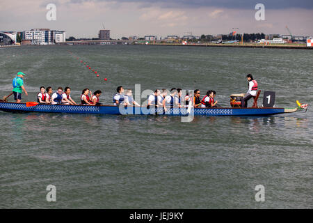 London, United Kingdom – June 25, 2017: London Hong Kong Dragon Boat Festival at London Regatta Centre. Credit: Dominika Zarzycka/Alamy Live News Stock Photo