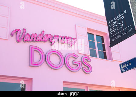 Los Angeles, California, USA. 25th June, 2017.  Vanderpump Dogs is a store and organization that specializes in dogs and is owned by celebrity/entrepreneur Lisa Vanderpump in Los Angeles, California and hosted the World Dog Day 2017 on June 25th, 2017.  Credit: Sheri Determan/Alamy Live News Stock Photo
