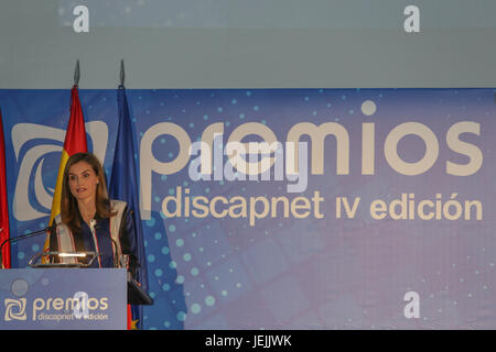 Madrid, Spain. 26th Jun, 2017. Spanish Queen Letizia Ortiz during 4th edition of “ Discapnet awards 2017 “ in Madrid on Monday June 26, 2017 Credit: Gtres Información más Comuniación on line,S.L./Alamy Live News Stock Photo