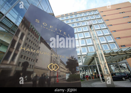 Hamburg, Germany. 21st June, 2017. The logo of the Hotel Sofitel, photographed in Hamburg, Germany, 21 June 2017. According to media sources the Turkish president will reside at the hotel with his delegations during the G20 summit on the 7th and 8th of July. Photo: Bodo Marks/dpa/Alamy Live News Stock Photo