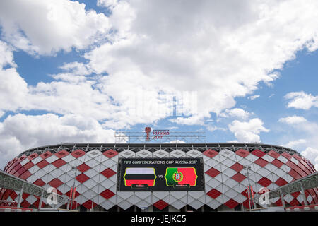 Moscow, Russia. 21st June, 2017. The Spartak stadium in Moscow, Russia, 21 June 2017. Russia will play against Portugal in a Group A match during the Confederations Cup. Photo: Marius Becker/dpa/Alamy Live News Stock Photo