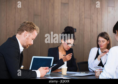Team of business person works together. Concept of teamwork Stock Photo
