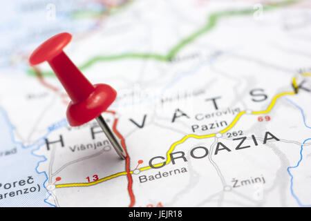 Croazia map with pin Stock Photo