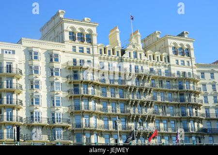 A grand and elegant seafront hotel building in Folkestone, Kent, UK ...