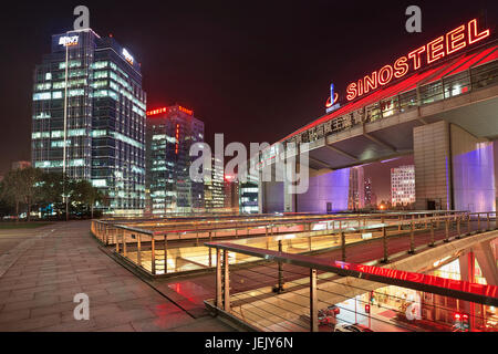 BEIJING-NOV. 14. Zhonguancun office buildings at night.  With 12,000 high-tech enterprises, the area is well known as China Silicon Valley. Stock Photo