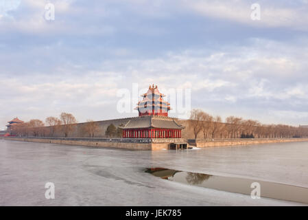 View on the famous Beijing Palace Museum in winter time Stock Photo