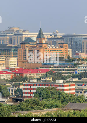 BEIJING-JULY 26, 2016. High angle View on Beijing Central Business District which occupies 3.99 km2 of Chaoyang District on the east side of the city. Stock Photo