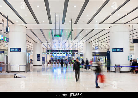 BEIJING, DEC. 29, 2011. Passengers at Beijing South Railway Station, the second largest railway station of Asia, located in the south side of Beijing. Stock Photo