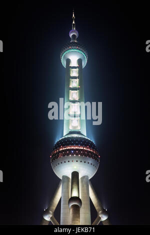 Oriental Pearl Tower on Nov. 21, 2010 in Shanghai. The Oriental Pearl Tower is a 468 meter TV tower, located at Lujiazui in Pudong district. Stock Photo