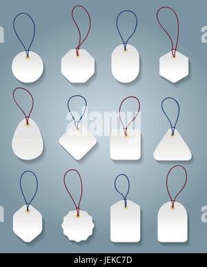 White price tag templates. Vector tags or labels for sale pricing Stock Vector