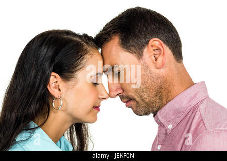 Peaceful couple face to face Stock Photo