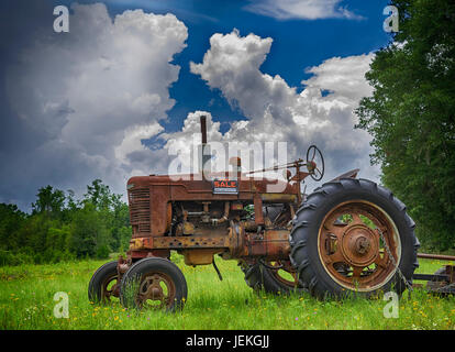 Tractor for sale in rural North Florida, CA 1947. Stock Photo