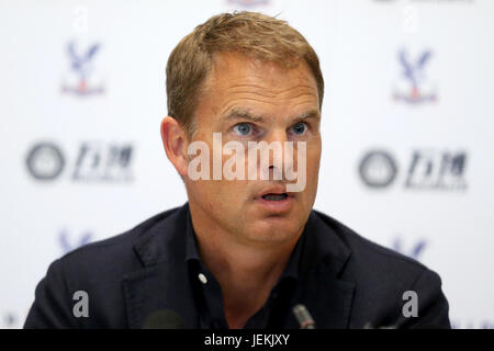 New Crystal Palace Manager Frank De Boer during the press conference at Beckenham Training Ground, Kent. Stock Photo