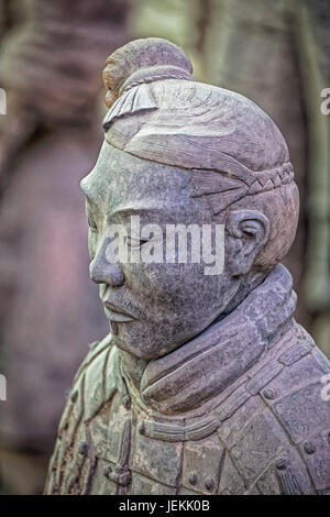 The world famous Terracotta Army, part of the Mausoleum of the First Qin Emperor and a UNESCO World Heritage Site located in Xian China Stock Photo