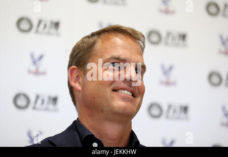 New Crystal Palace Manager Frank De Boer during the press conference at Beckenham Training Ground, Kent. Stock Photo