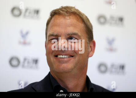 New Crystal Palace Manager Frank De Boer during the press conference at Beckenham Training Ground, Kent. Stock Photo