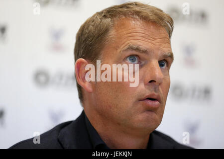 New Crystal Palace Manager Frank De Boer during the press conference at Beckenham Training Ground, Kent. Stock Photo