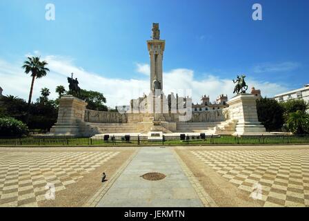 Monument to the Cadiz constitution in the Plaza Espana, Cadiz, Cadiz Province, Andalusia, Spain, Western Europe. Stock Photo