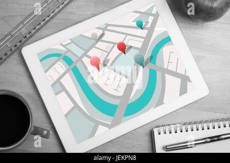 Composite image of map app Stock Photo