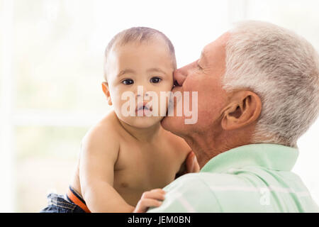 Senior man playing with his grandson Stock Photo