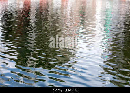 Reflections in the River Thames, London Uk Stock Photo
