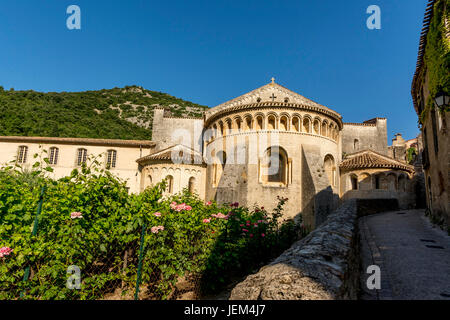 The Abbey of Gellone. Herault. Saint Guilhem le Desert. France. Europe Stock Photo