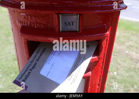 Postal voting has started in the General Election UK 2017. The Election is on June 8th 2017.  Featuring: Atmosphere Where: London, United Kingdom When: 26 May 2017 Stock Photo