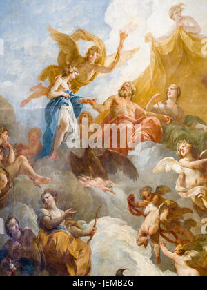 The Apotheosis of Hercules painting in the Hercules Salon, Versailles ...