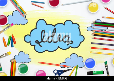 Composite image of frame of art supply Stock Photo